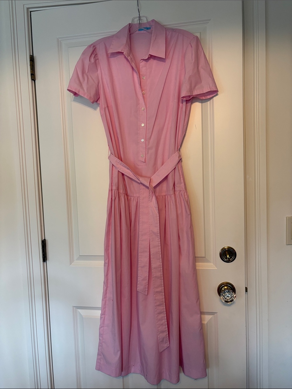 J. McLaughlin Pink Shirtwaist Maxi Dress with Tie Waist